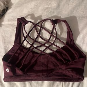 Maroon Lululemon Free to Be Sports Bra